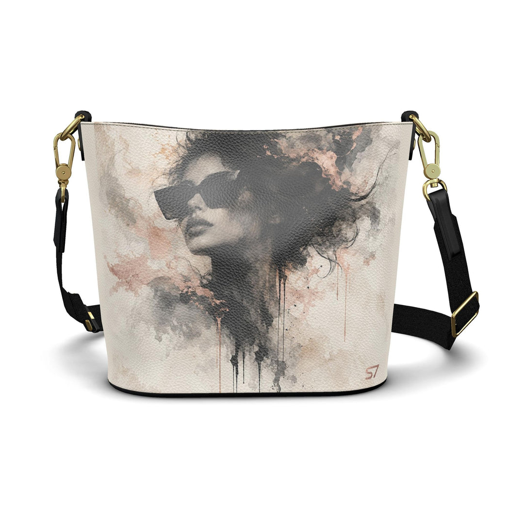 S7 Behind the Shades Leather Bucket Bag *Limited — Ivory &amp; Rose Gold