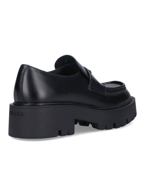 Prada Men Brushed Leather Loafers
