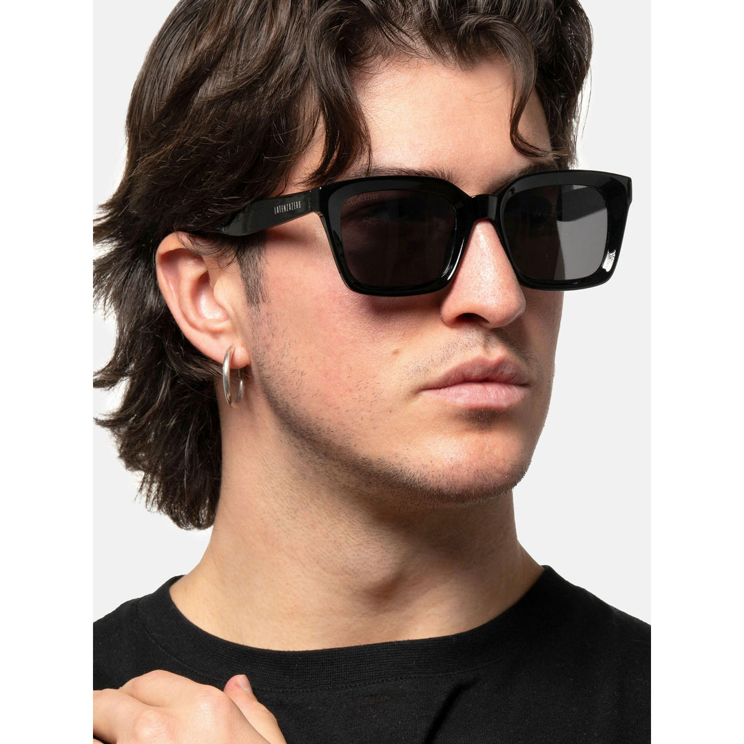 Black stylish Italian designed affordable sunglasses with UV protection.