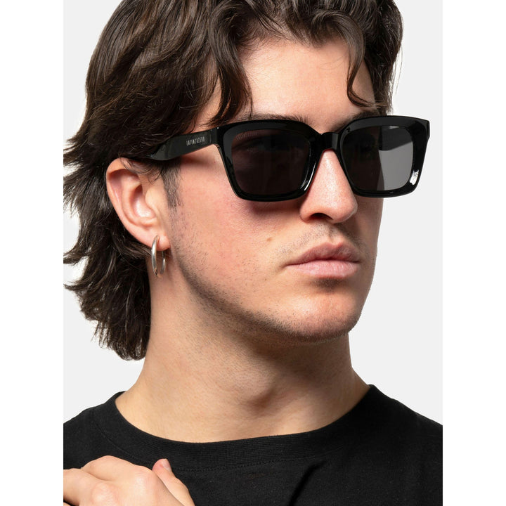 Black stylish Italian designed affordable sunglasses with UV protection.