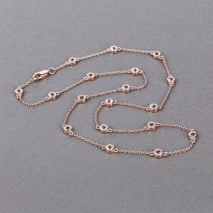 1.62 Carat Genuine Morganite .925 Sterling Silver Necklace