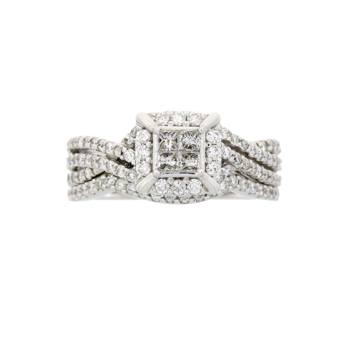 1.00ct Diamond Engagement Ring Set 10KT White Gold