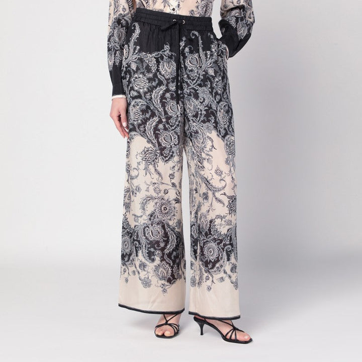 Zimmermann Cream Rhiannon Trousers With Fantasy Print Women