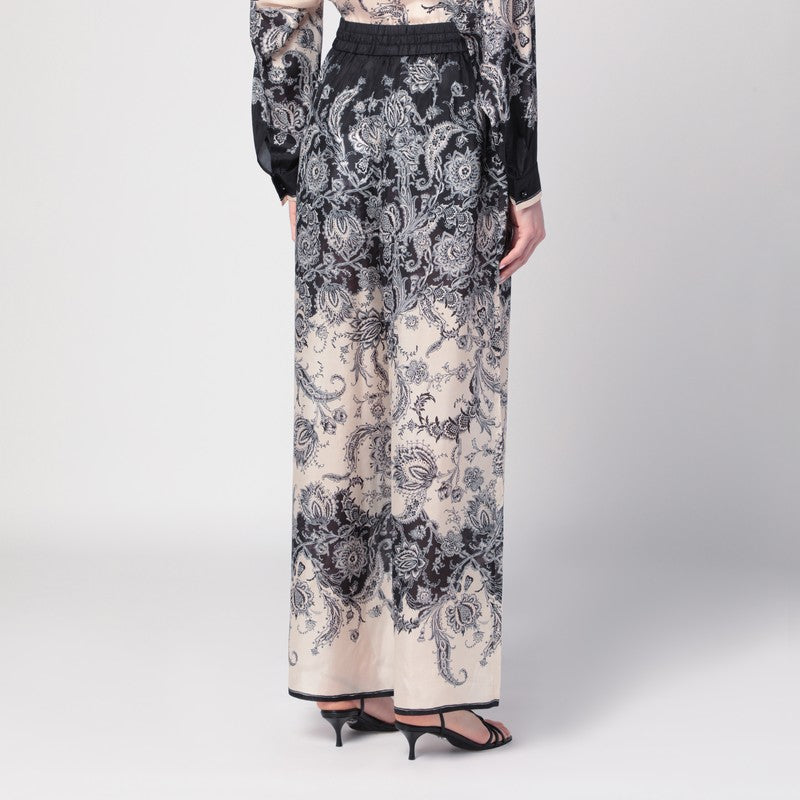 Zimmermann Cream Rhiannon Trousers With Fantasy Print Women
