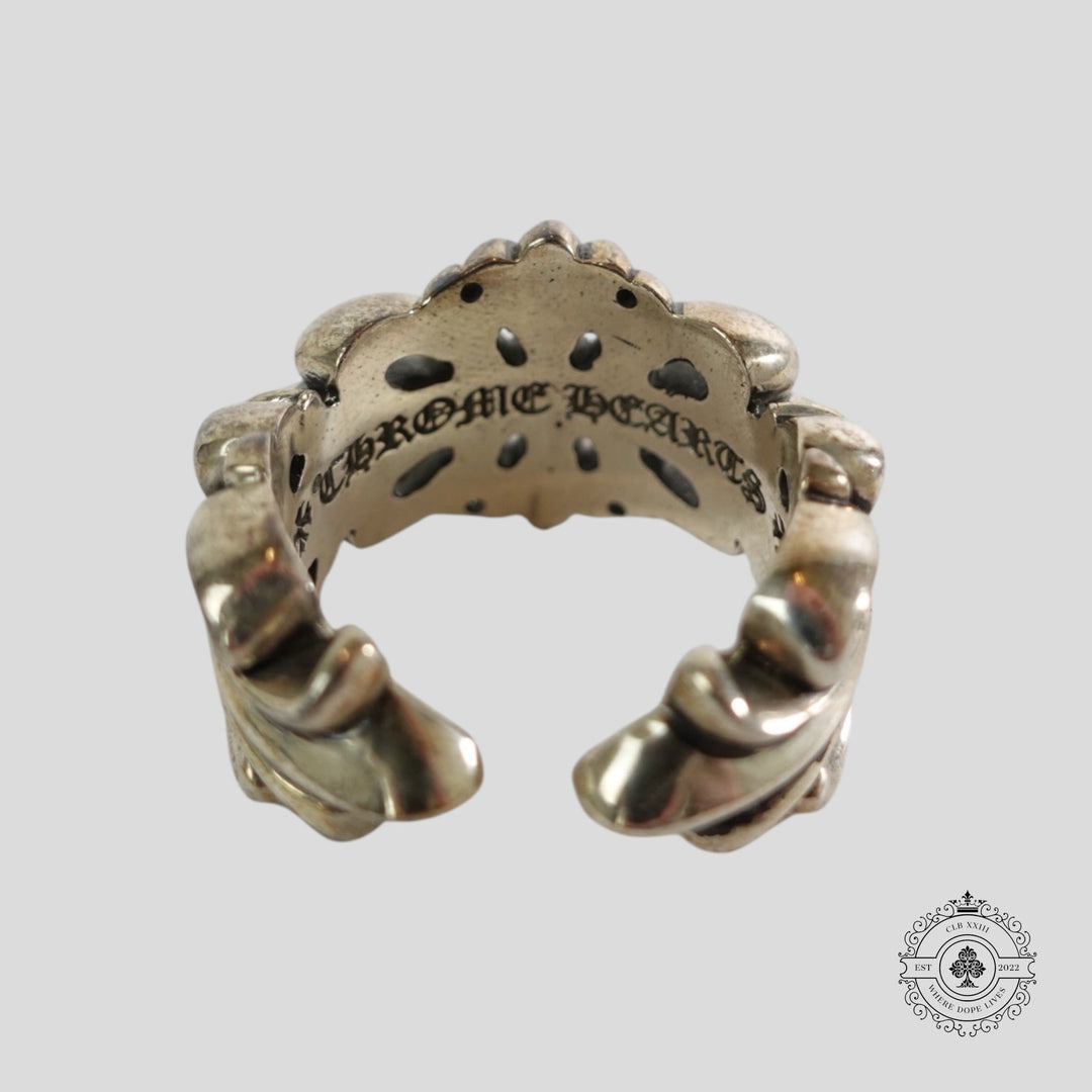 Chrome Hearts Double Floral Ring in Silver