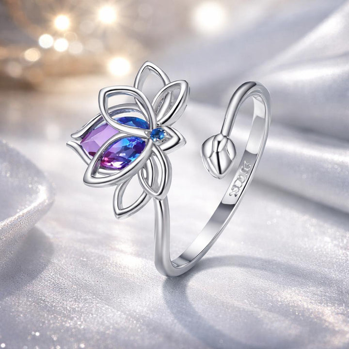 925 Sterling Silver Pavé Setting CZ &amp; Synthetic Tourmaline Ring for Women