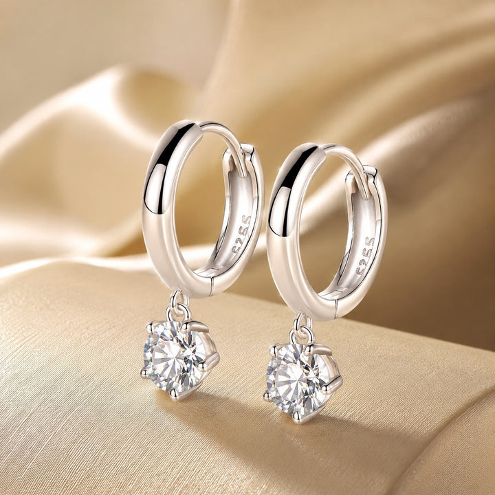 S925 Sterling Silver 0.50 Carat Moissanite Earrings for Women