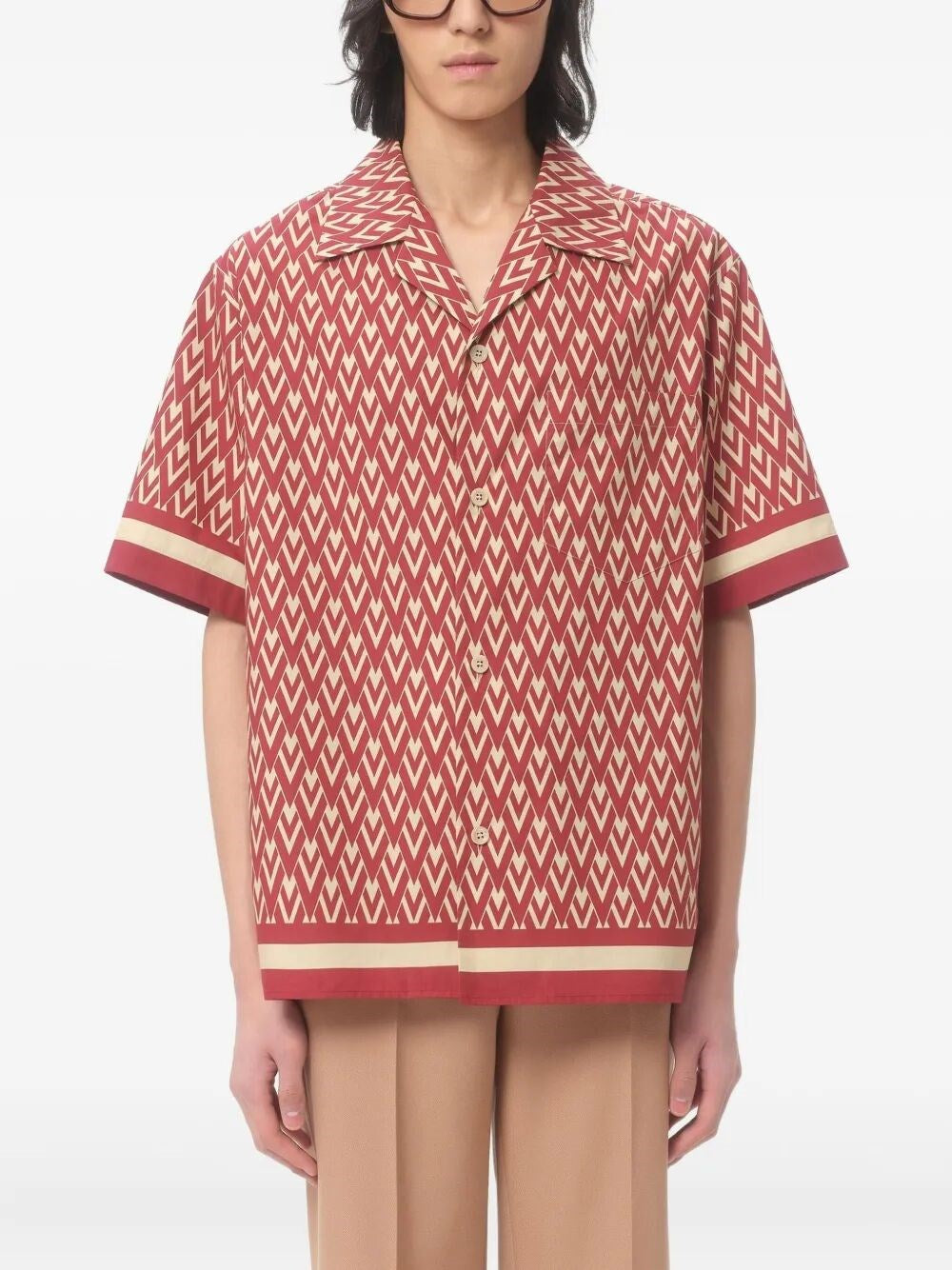 Valentino Garavani Men `Toute La V` Bowling Shirt