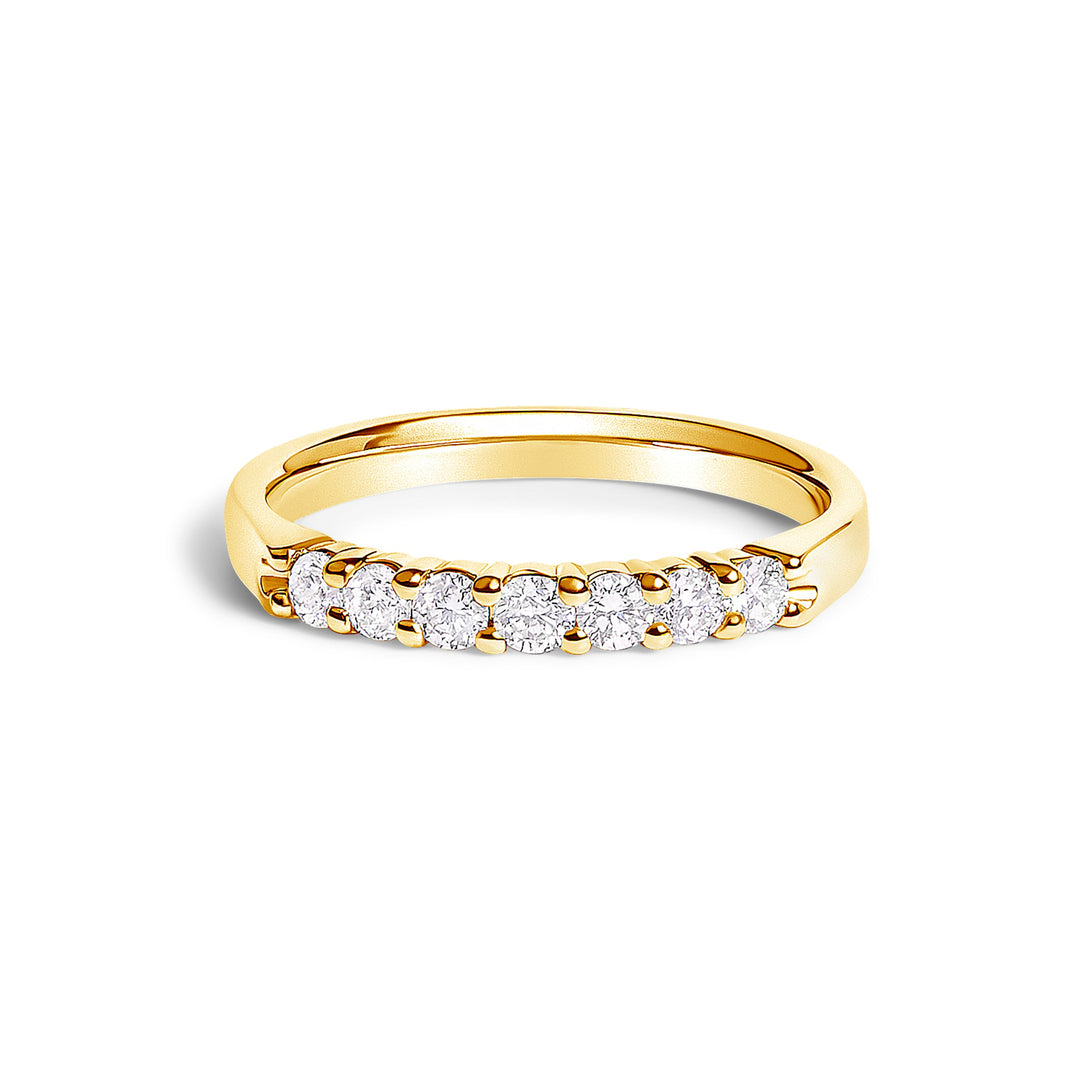 14K White Gold 1/3 Cttw Diamond 7 Stone Band Ring