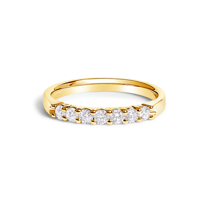14K White Gold 1/3 Cttw Diamond 7 Stone Band Ring