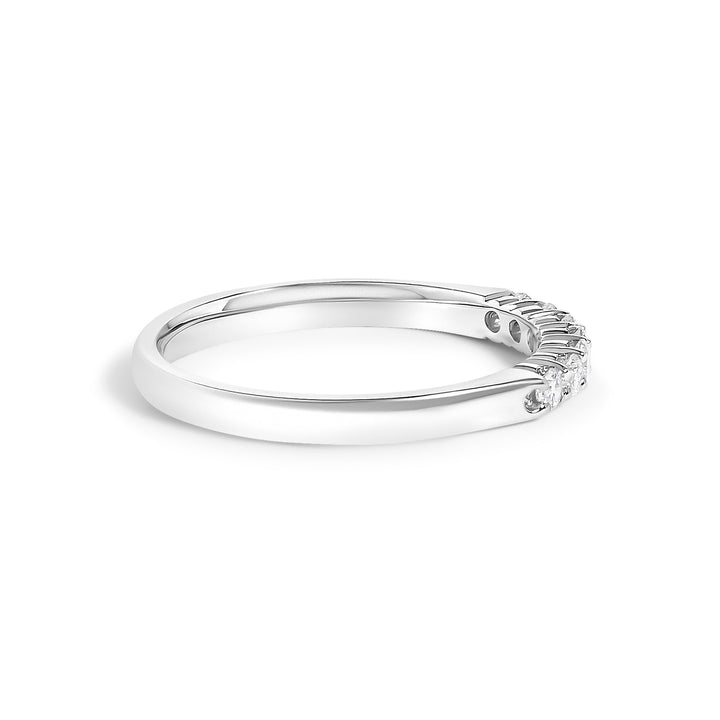 14K White Gold 1/4 Cttw Diamond 7 Stone Band Ring