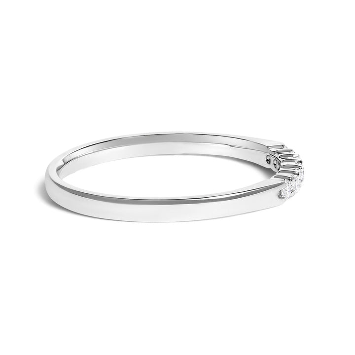 14K White Gold 1/10 Cttw Diamond 7 Stone Band Ring