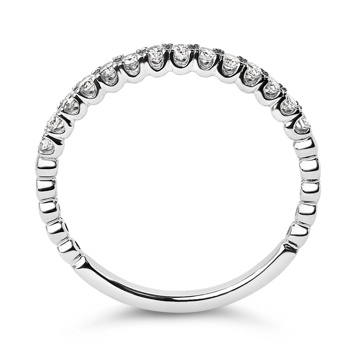 14K White Gold 1/4 Cttw Round Diamond Prong Set Wedding Band