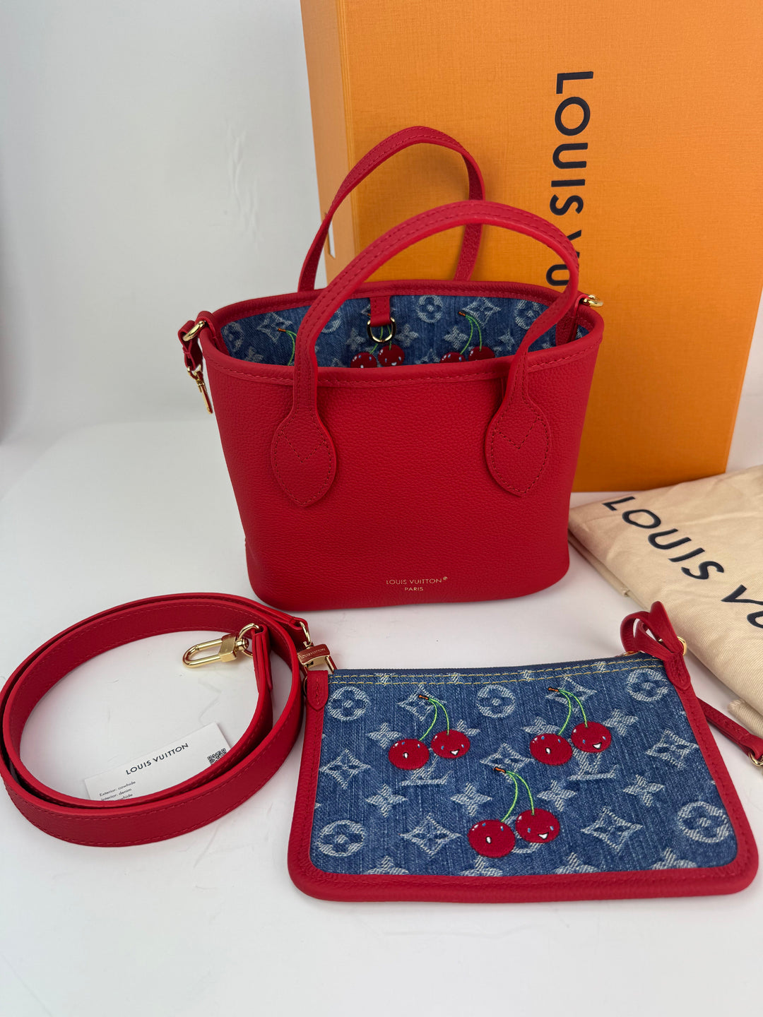 Louis Vuitton x Takashi Murakami Cerises Cherry Neverfull Inside Out BB