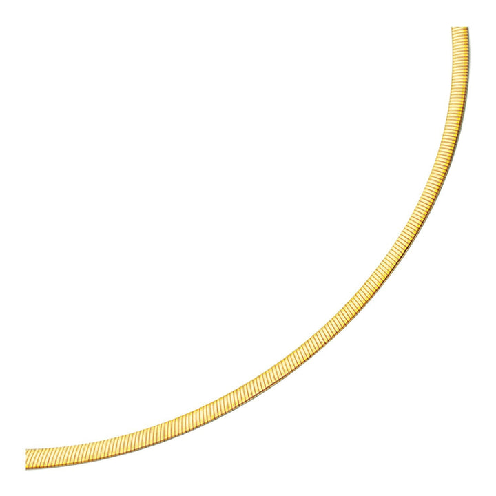 4.0mm 14k Two Tone Gold Reversible Omega Necklace