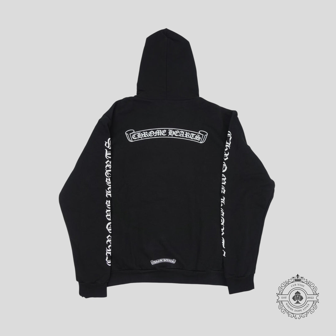 Chrome Hearts Scroll Logo Hoodie in Black