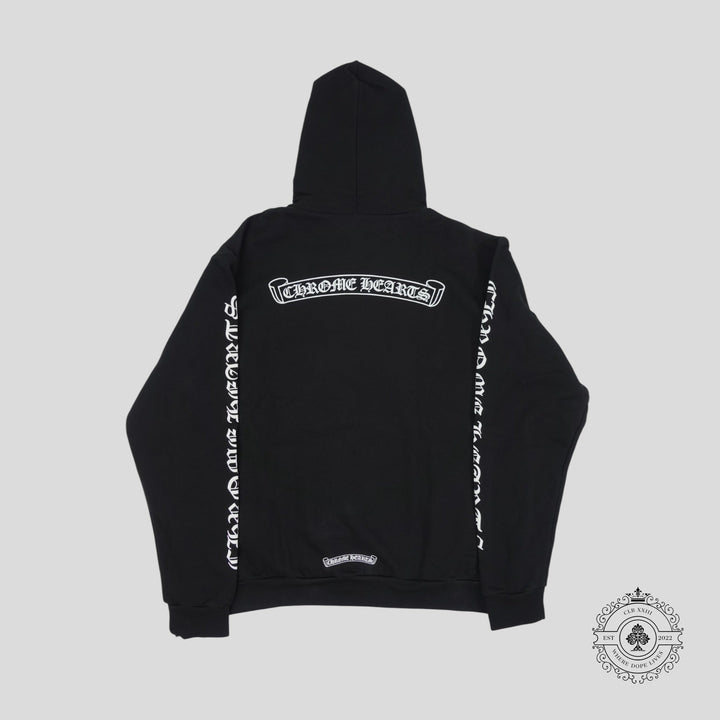 Chrome Hearts Scroll Logo Hoodie in Black