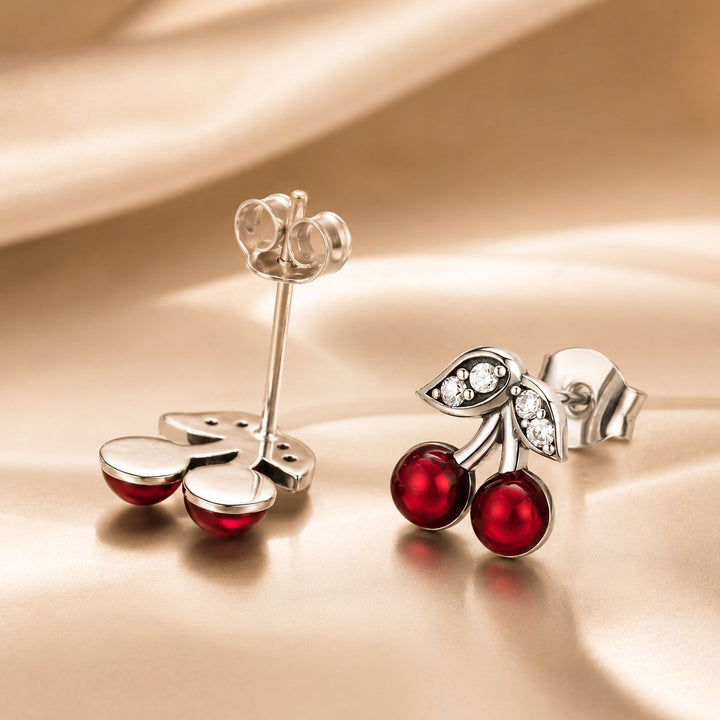 925 Sterling Silver Earrings with CZ &amp; Enamel, 0.9x0.8cm, for Women