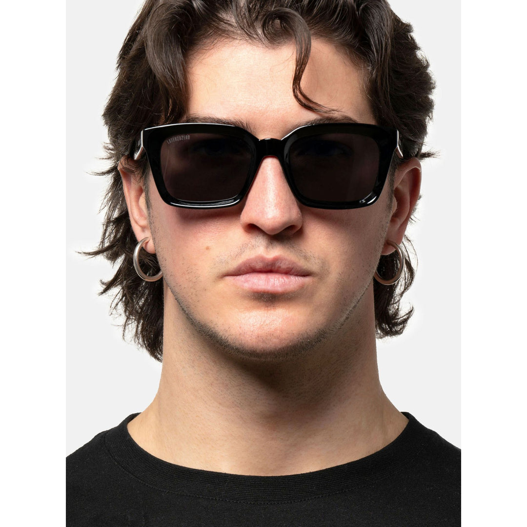 Black stylish Italian designed affordable sunglasses with UV protection.
