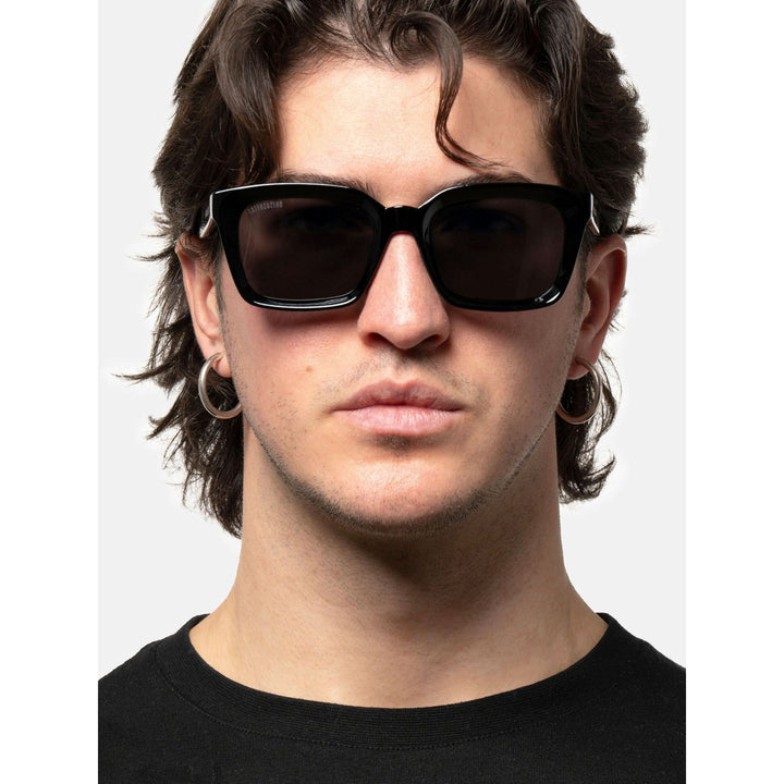 Black stylish Italian designed affordable sunglasses with UV protection.