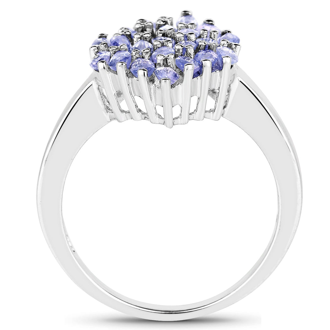 1.84 Carat Genuine Tanzanite .925 Sterling Silver Ring