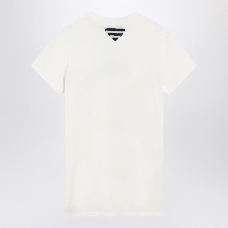 Prada White T-Shirt With Logo Print Women