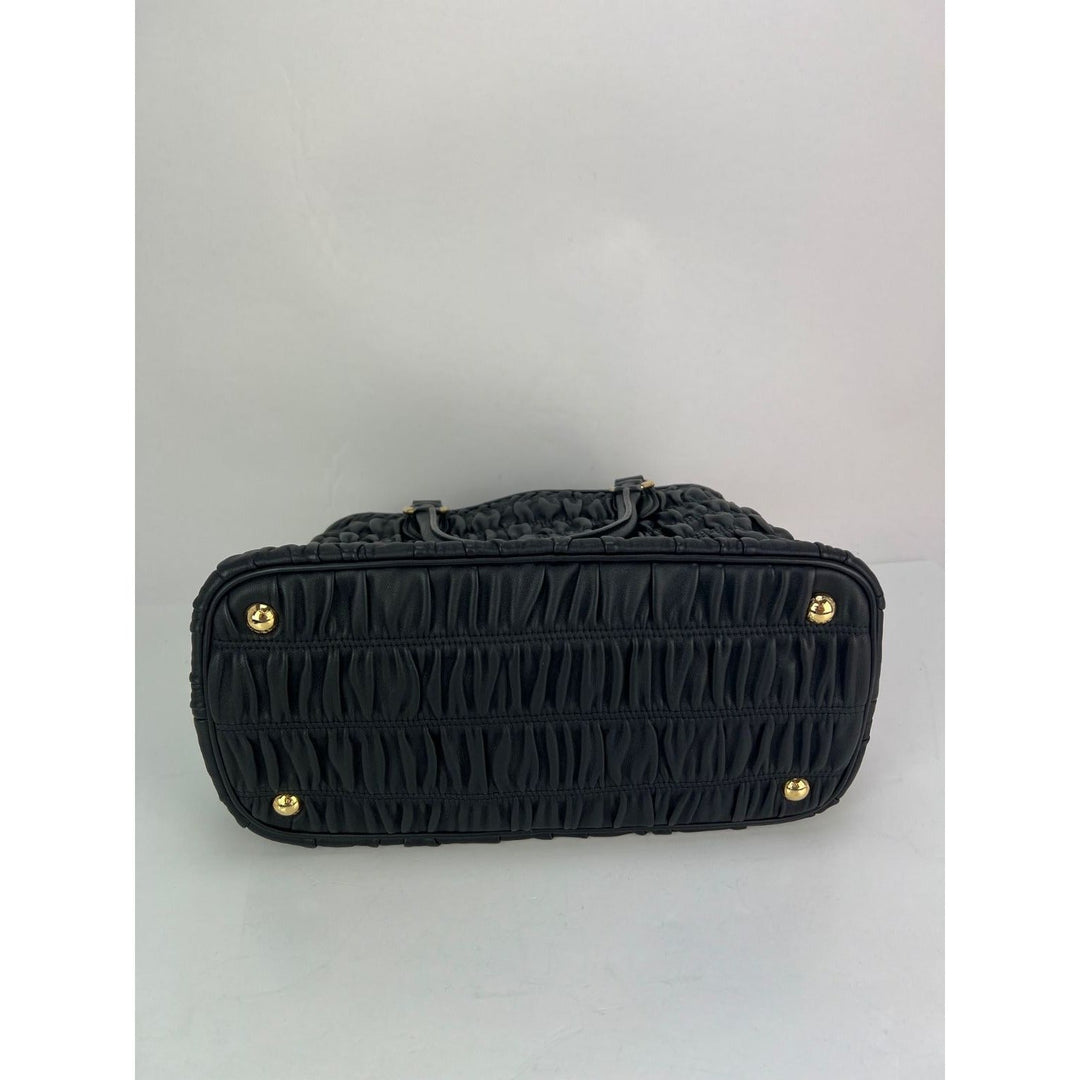 Prada Nappa Gaufre Black Leather Shoulder Crossbody Bag SOLD