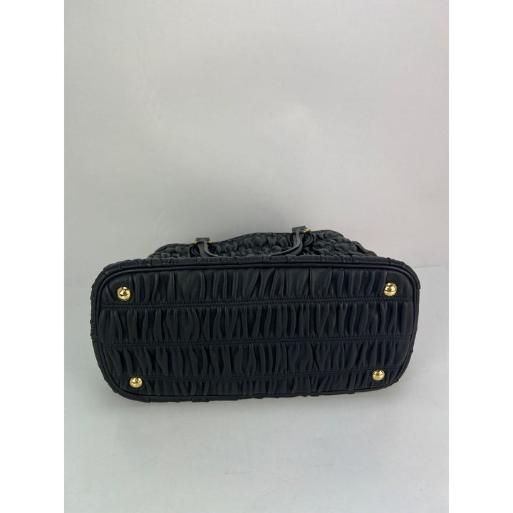 Prada Nappa Gaufre Black Leather Shoulder Crossbody Bag SOLD