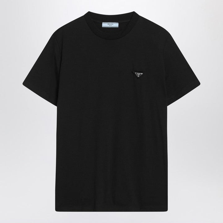 Prada Black T-Shirt With Triangle Logo Women