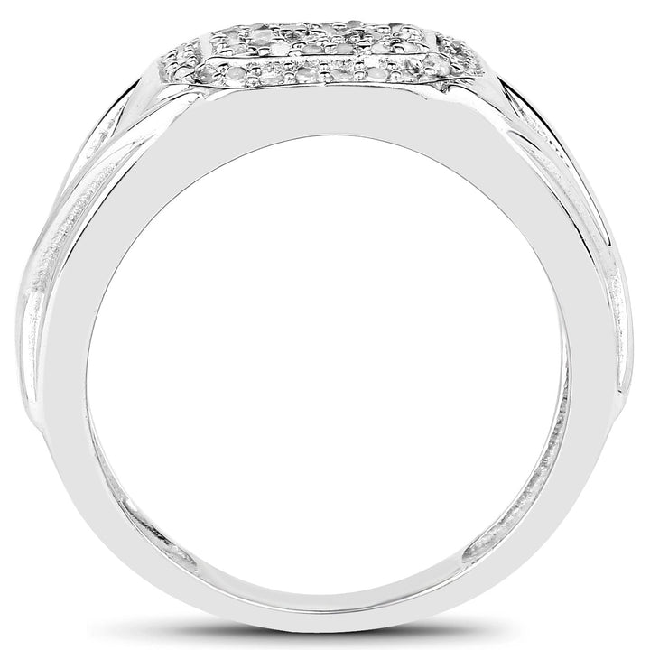 14K White Gold Plated 0.24 Carat Genuine White Diamond .925 Sterling Silver Ring