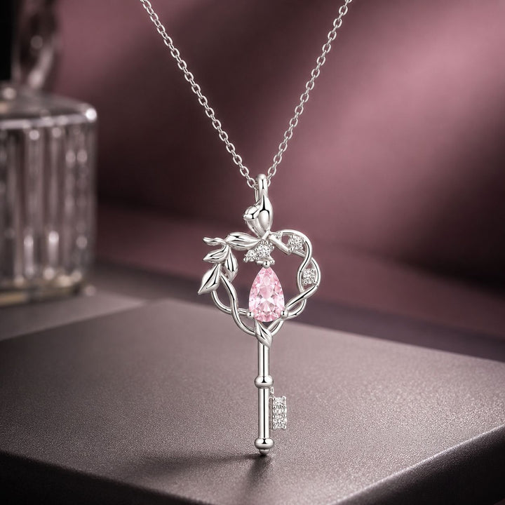 925 Sterling Silver Necklace with CZ in Pavé Setting, 400+50mm Length for Women