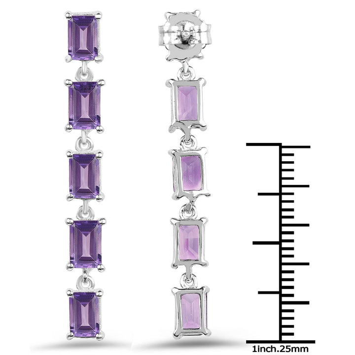 5.50 Carat Genuine Amethyst .925 Sterling Silver Earrings