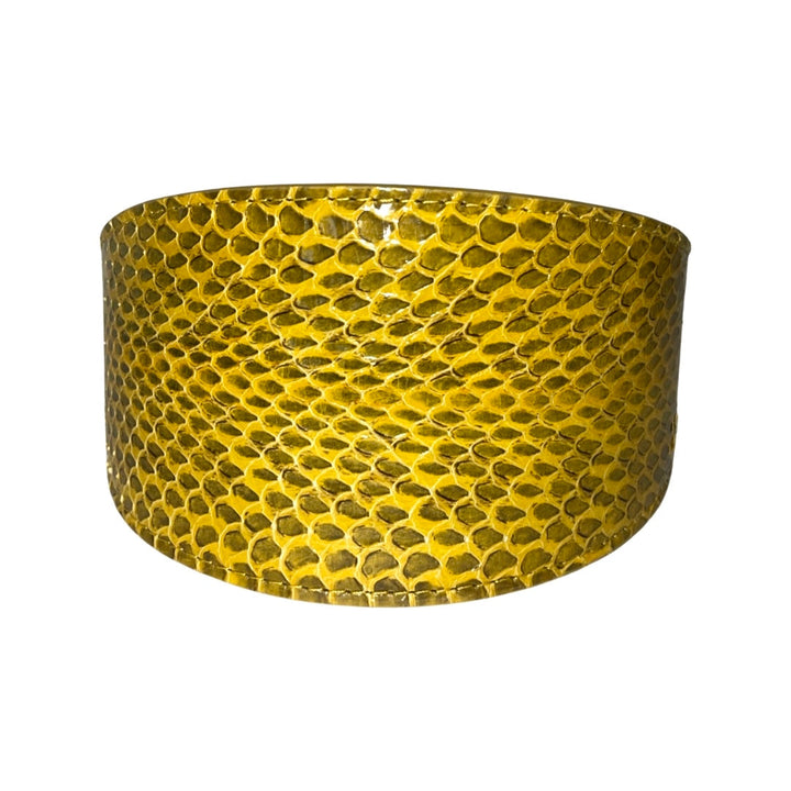 Mustard Yellow &amp; Black Snake 3” Wide Style Collar