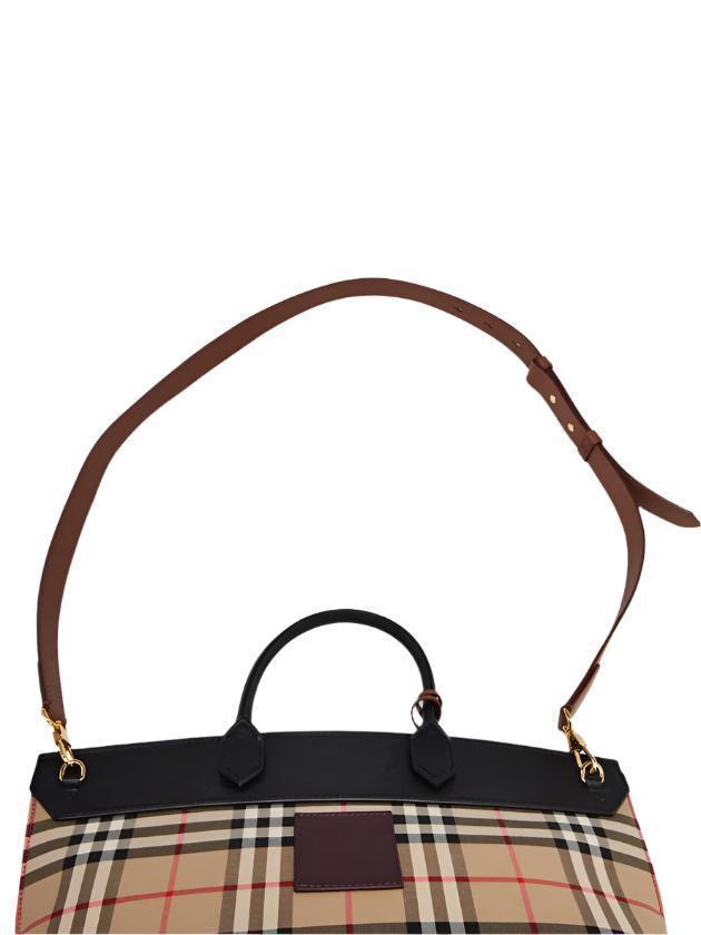 Burberry Vintage Check Canvas/Leather Small Society Top Handle Bag