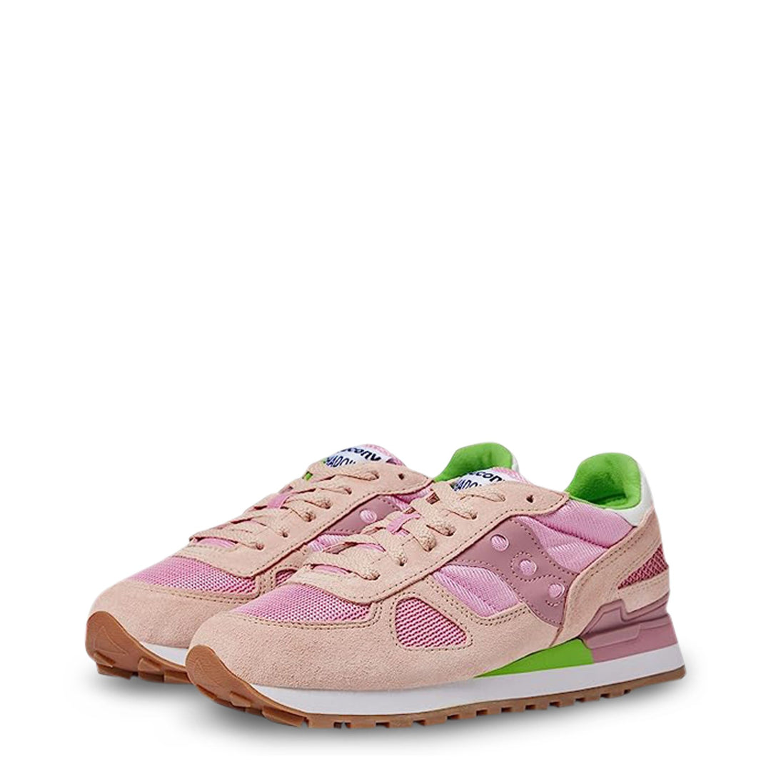 Saucony Unisex pink green white low top suede Sneakers