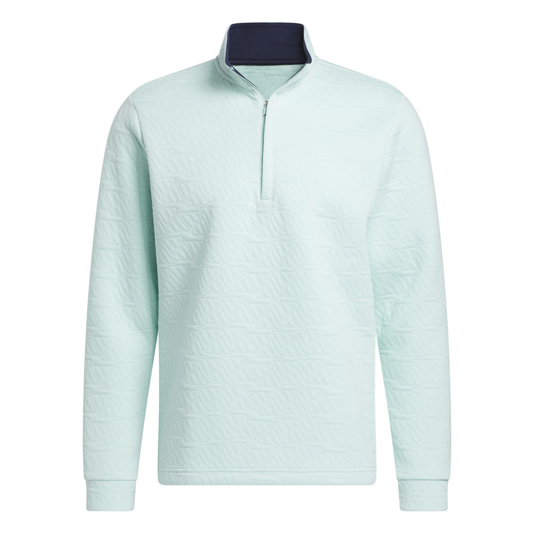 adidas Mens DWR Quarter Zip Pullover Semi Flash Aqua Small