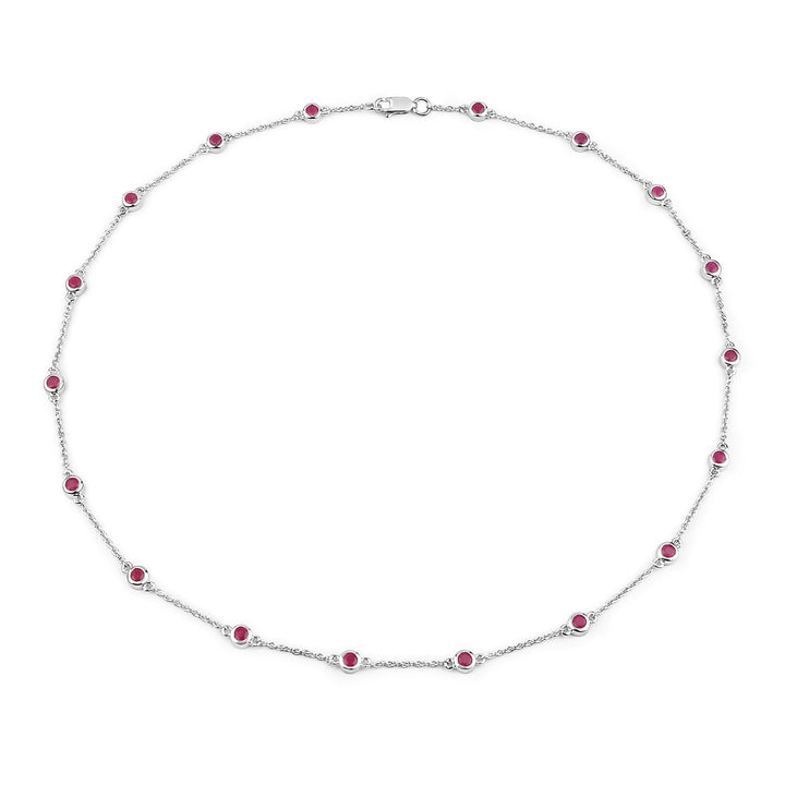 2.34 Carat Genuine Ruby .925 Sterling Silver Necklace