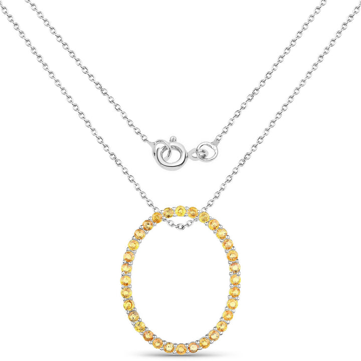 3.84 Carat Genuine Yellow Sapphire .925 Sterling Silver Pendant
