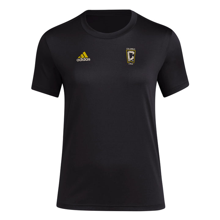 adidas Womens Size Short Sleeve Pre-Game T-Shirt Black/Columbus Crew Small Tall