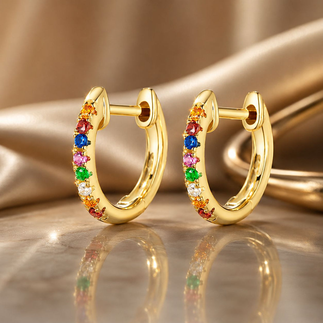 S925 Sterling Silver Earrings with CZ Pave Setting