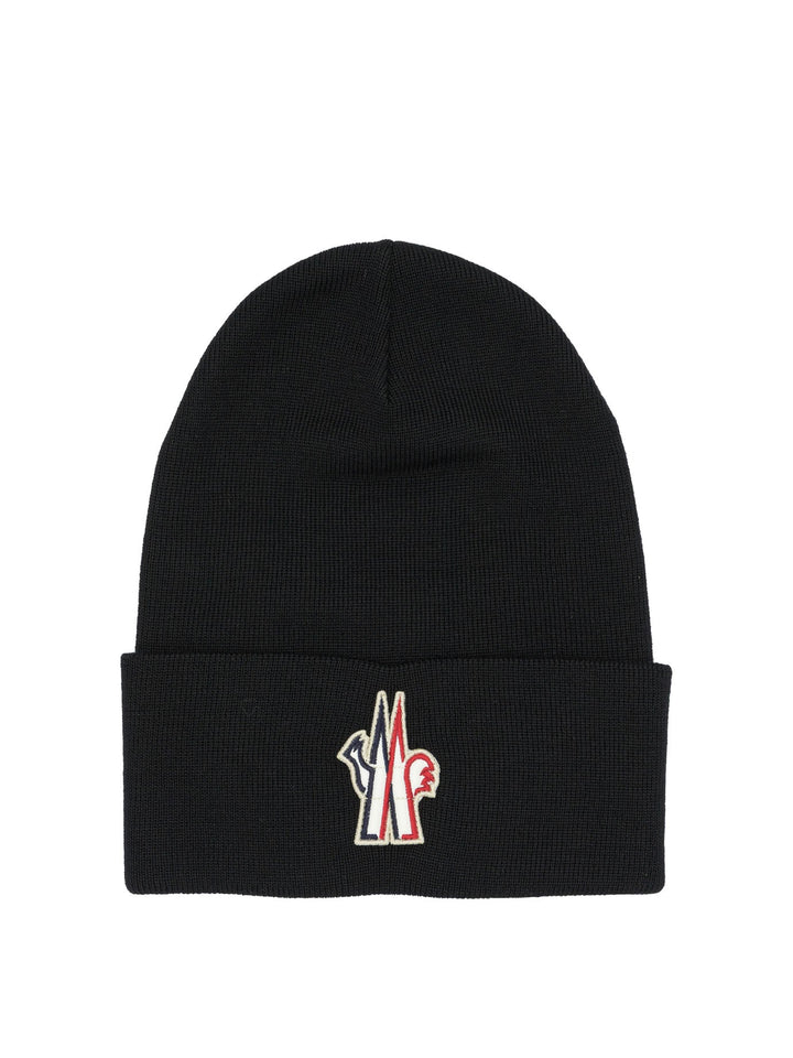 MONCLER GRENOBLE Classic Logo Wool Beanie for Men