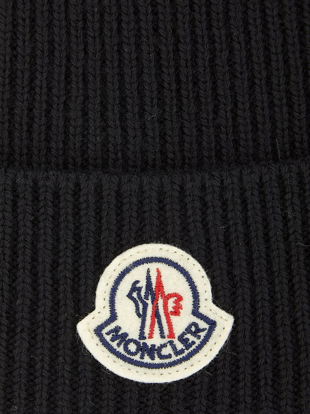 MONCLER Wool Beanie with Logo Patch - Fall/Winter 2025