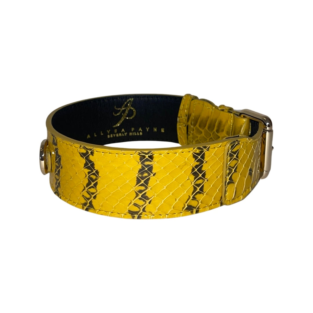 Mustard Yellow &amp; Black Snake Classic Collar