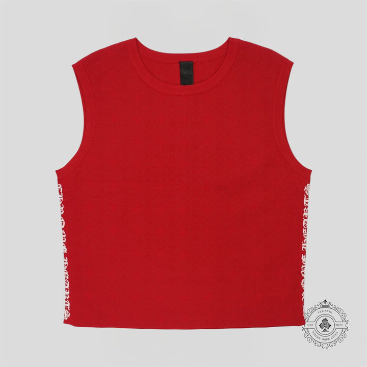 Chrome Hearts Plus Jacquard Sleeveless Shirt in Red