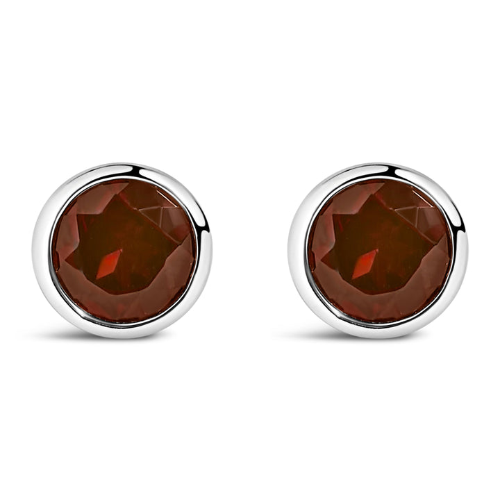.925 Sterling Silver 6MM Bezel Set Created Purple Amethyst Solitaire Stud Earrings