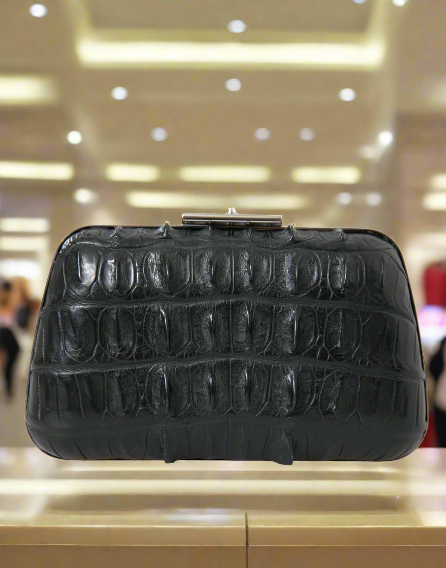 Black exotic skin bag