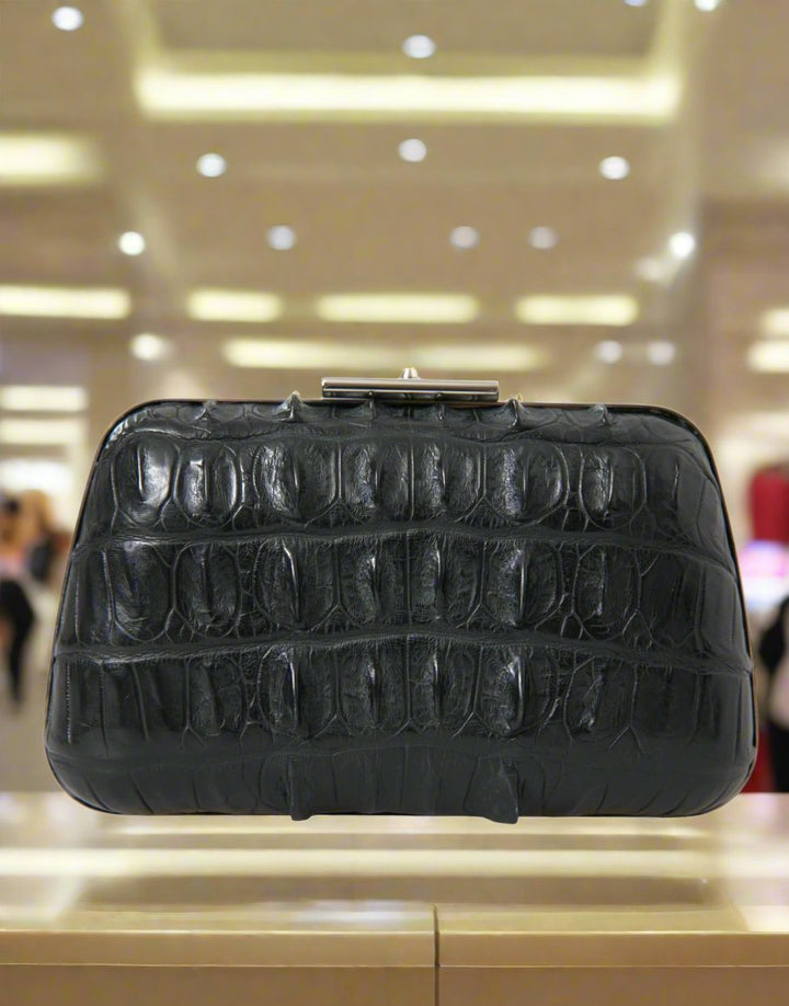 Black exotic skin bag