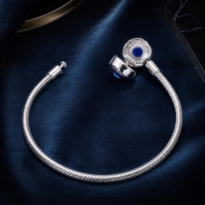 925 Sterling Silver Bracelet with CZ &amp; Resin, Size 17.0