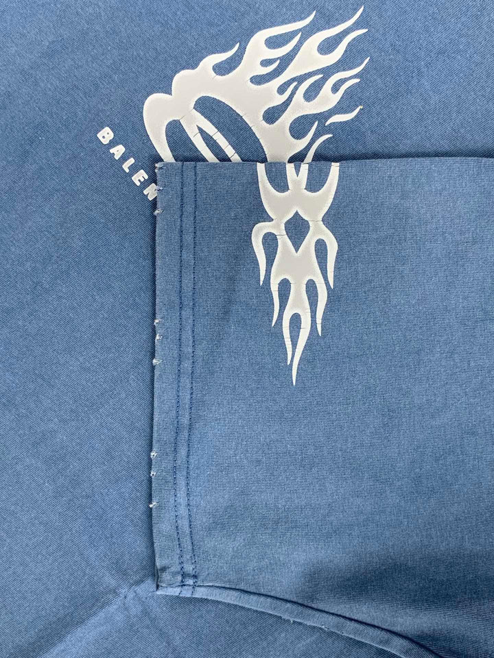 Balenciaga Light Blue T-Shirt Without Collar