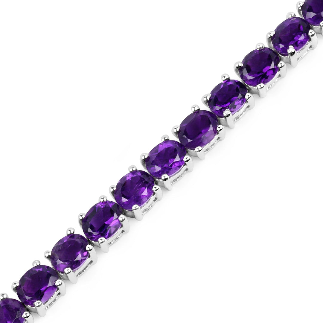 12.58 Carat Genuine Amethyst .925 Sterling Silver Bracelet